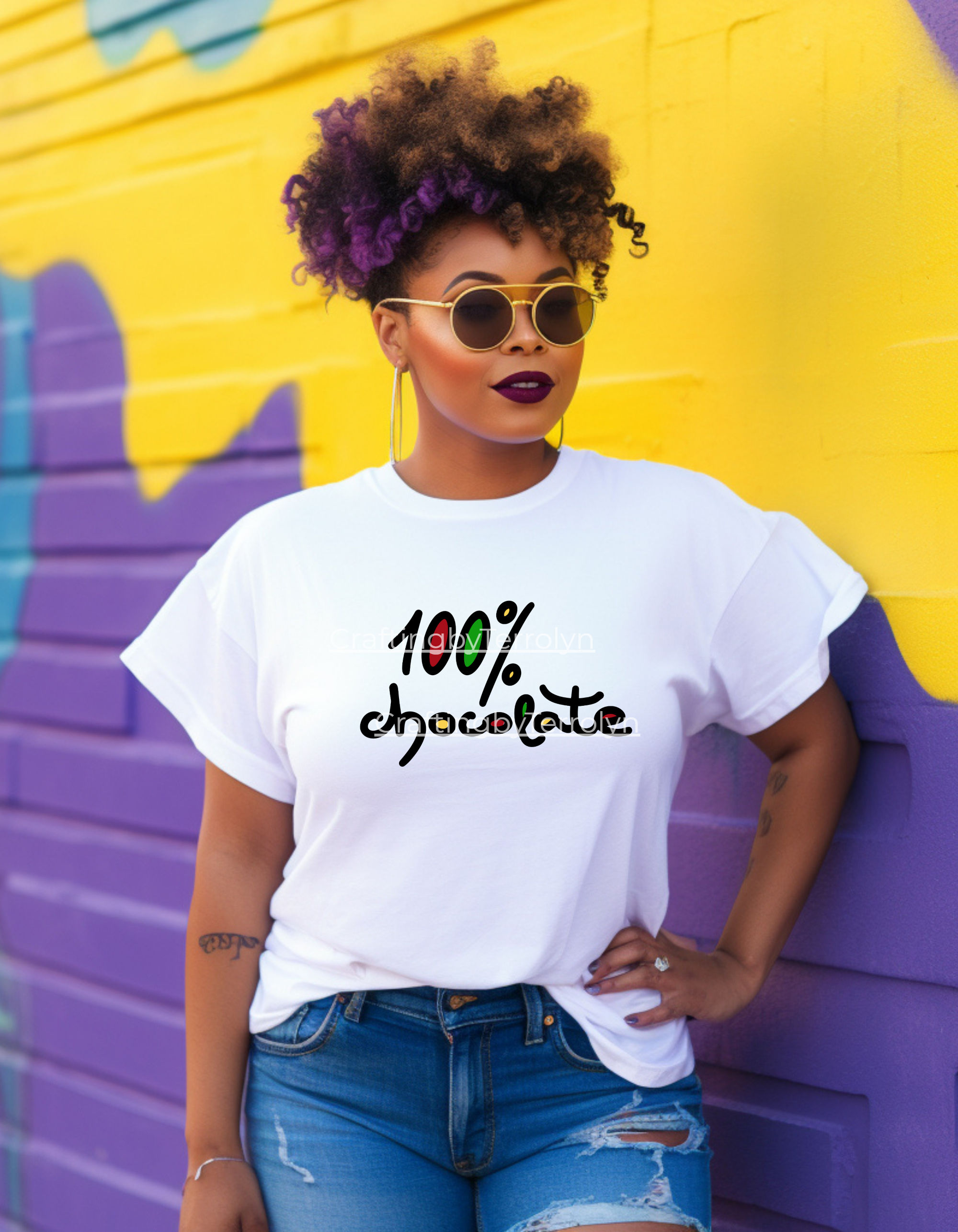 100% Chocolate T-Shirt - Fun Foodie Graphic Tee