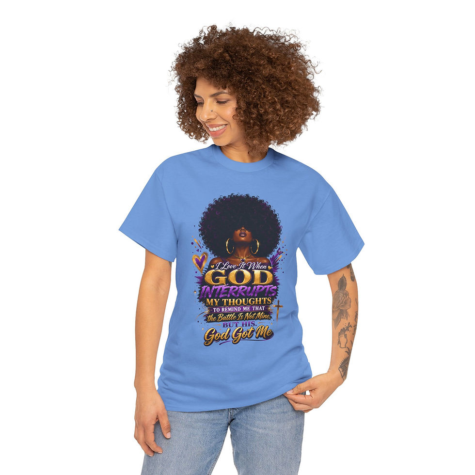 Thumbnail: God Interrupts My Thoughts Afro Christian Faith Graphic Tee