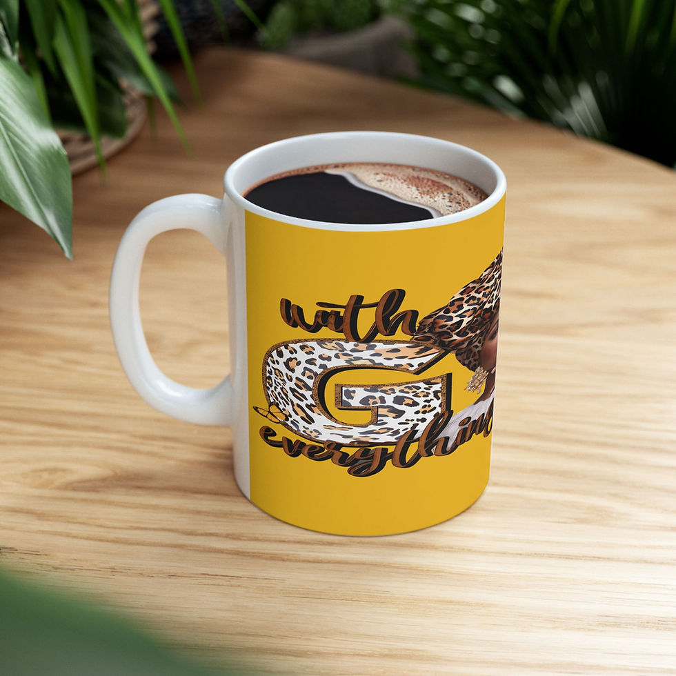 Thumbnail: With God Everything Is Possible Leopard Print Ceramic Mug, (11oz, 15oz)