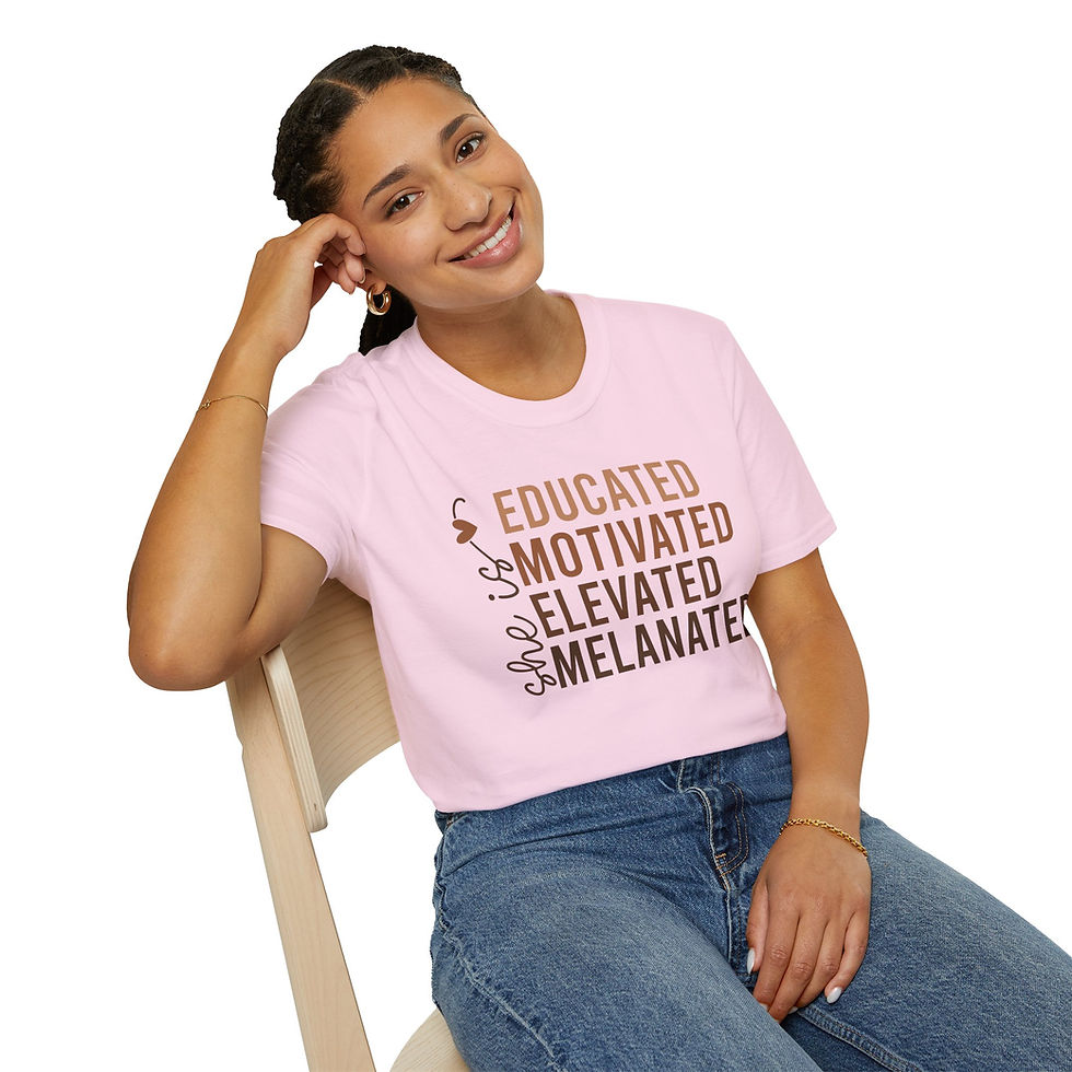 Thumbnail: She Is Educated Motivated Elevated Melanated T-Shirt