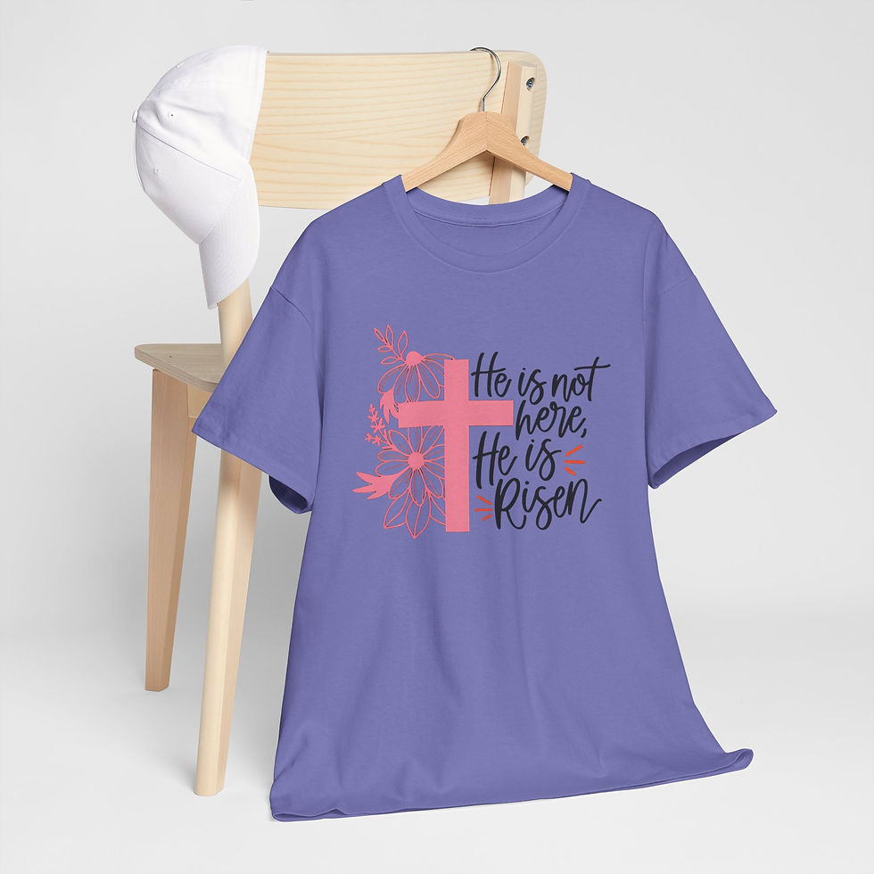 Thumbnail: He Is Not Here, He Is Risen Unisex Heavy Cotton Tee