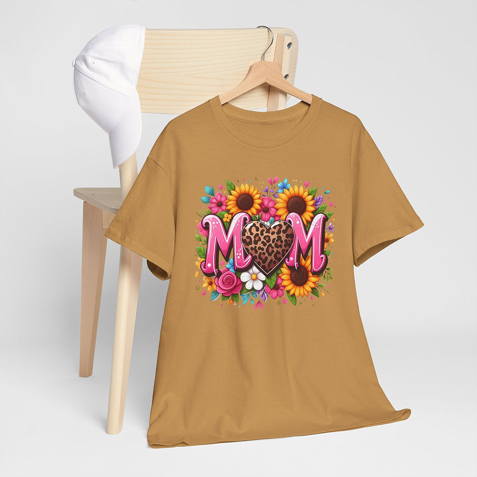 Thumbnail: Wild About Mom" Floral Tee Unisex Heavy Cotton Tee