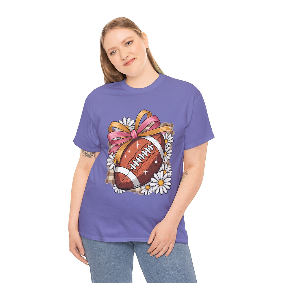 Thumbnail: Football Floral Tee, Unisex Heavy Cotton Shirt,