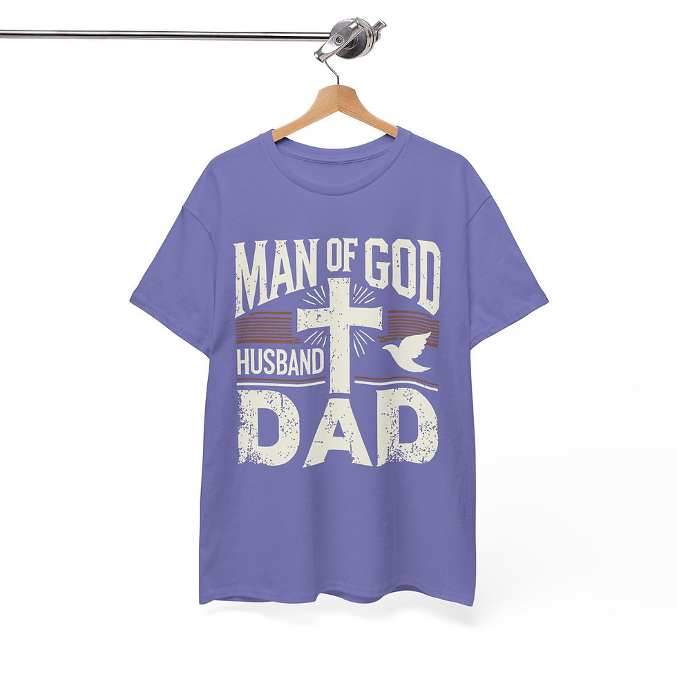 Thumbnail: Man of God  Husband , Dad -Inspired Unisex Heavy Cotton Tee  