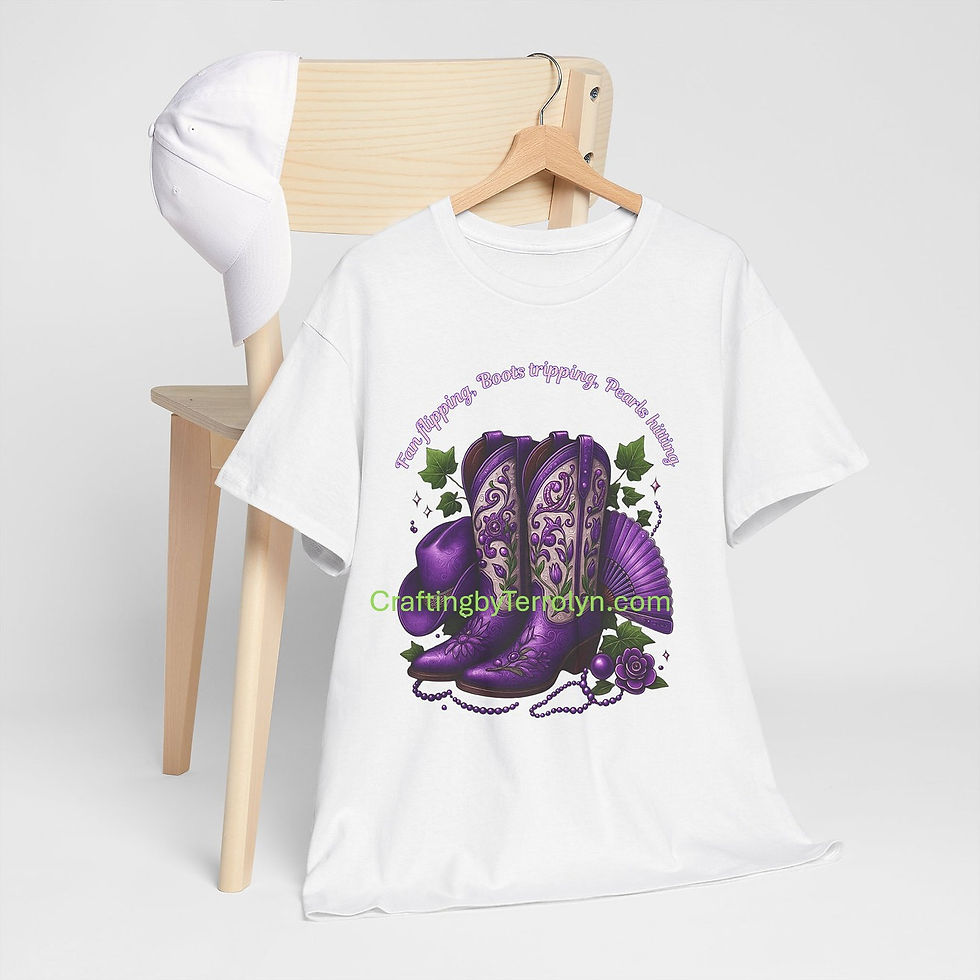 Thumbnail: Fan Flippin, Boots Trippin, Pearls Hittin, Unisex Heavy Cotton Tee 
