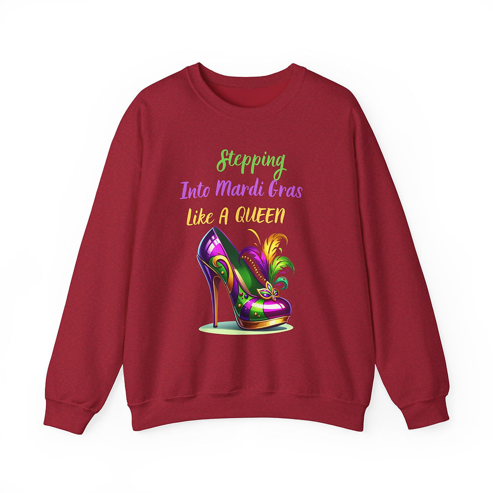 Thumbnail: Stepping Into Mardi Gras Like A Queen Crewneck Sweatshirt
