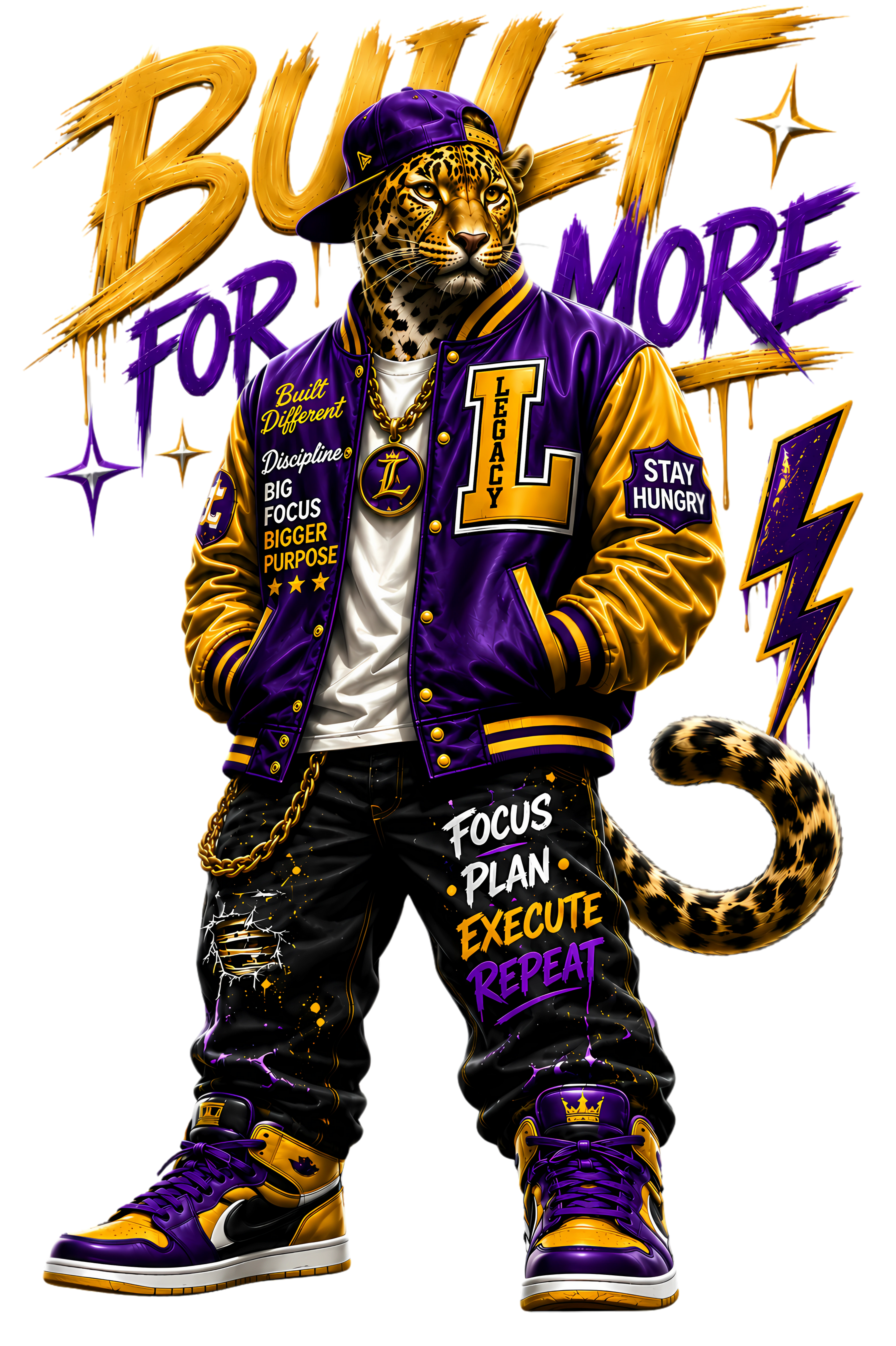 Built Different Leopard PNG Digital
