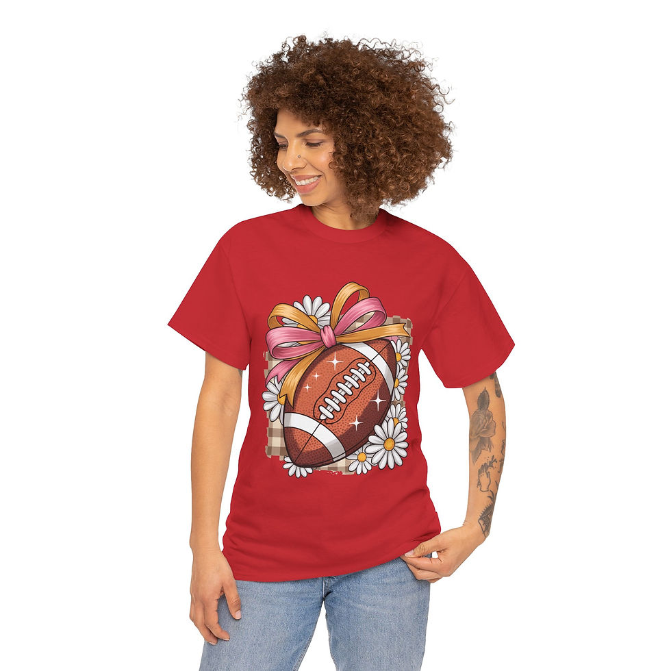 Thumbnail: Football Floral Tee, Unisex Heavy Cotton Shirt,