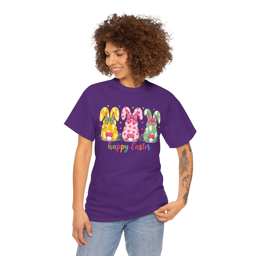 Thumbnail: Bunny Squad  Happy Easter Unisex Heavy Cotton Tee