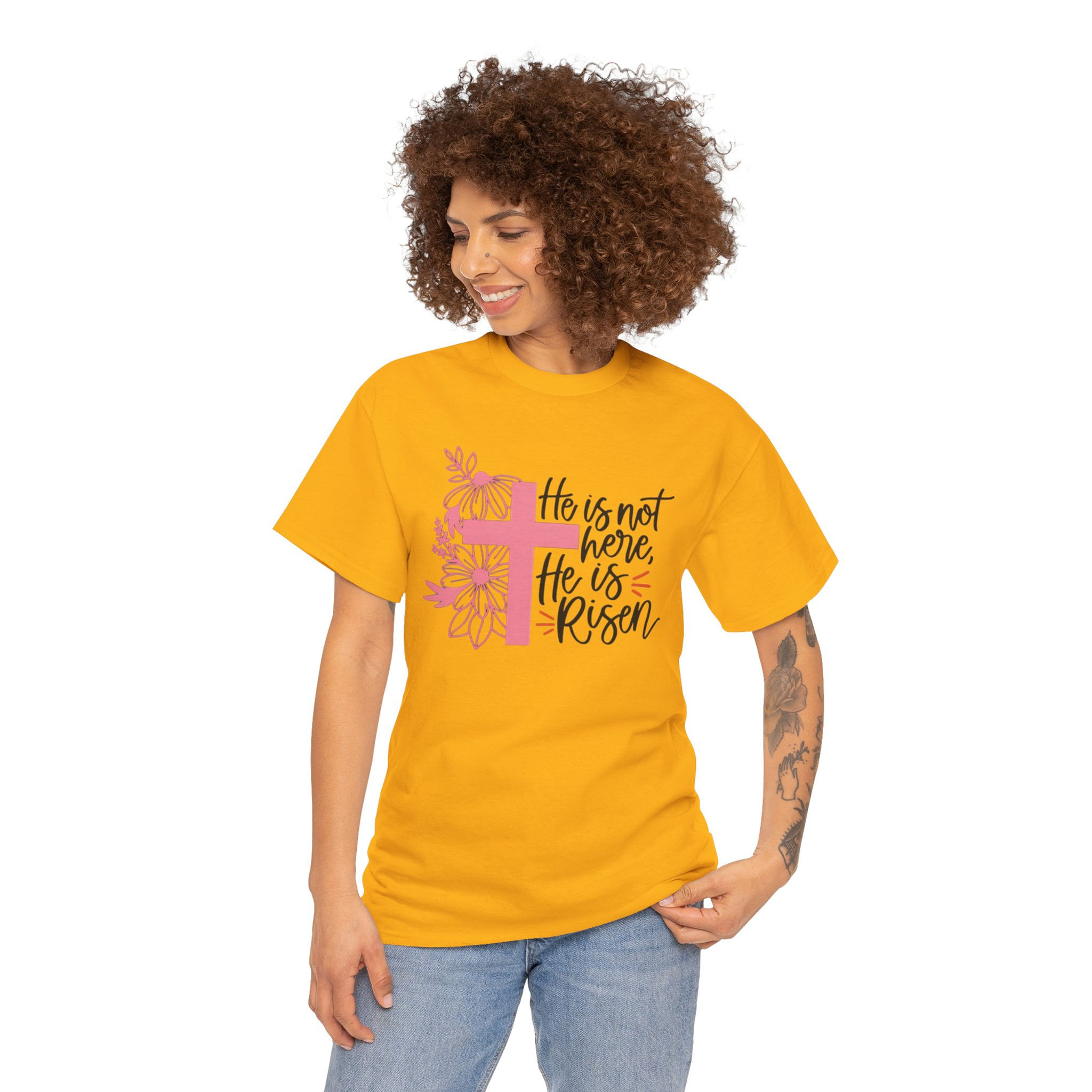 He Is Not Here, He Is Risen Unisex Heavy Cotton Tee