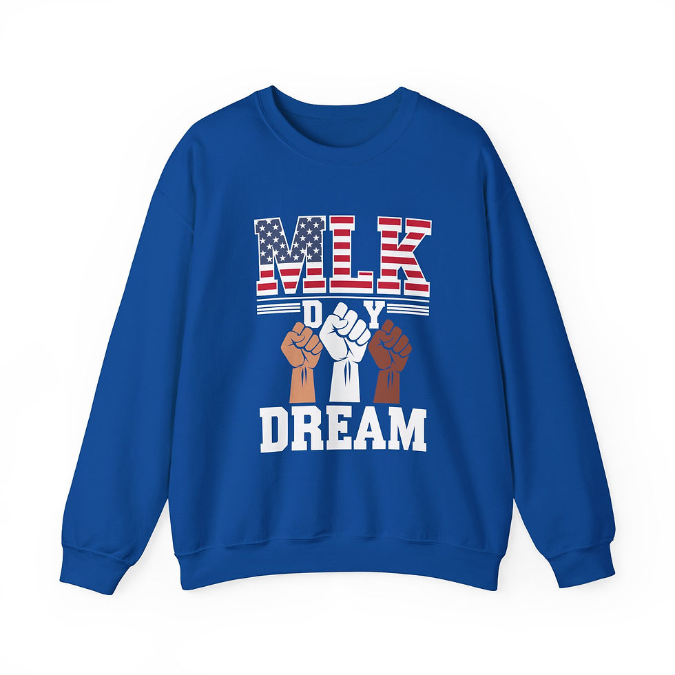 Thumbnail: MLK Dream Sweatshirt Unity Fist Crewneck (Patriotic Letters)