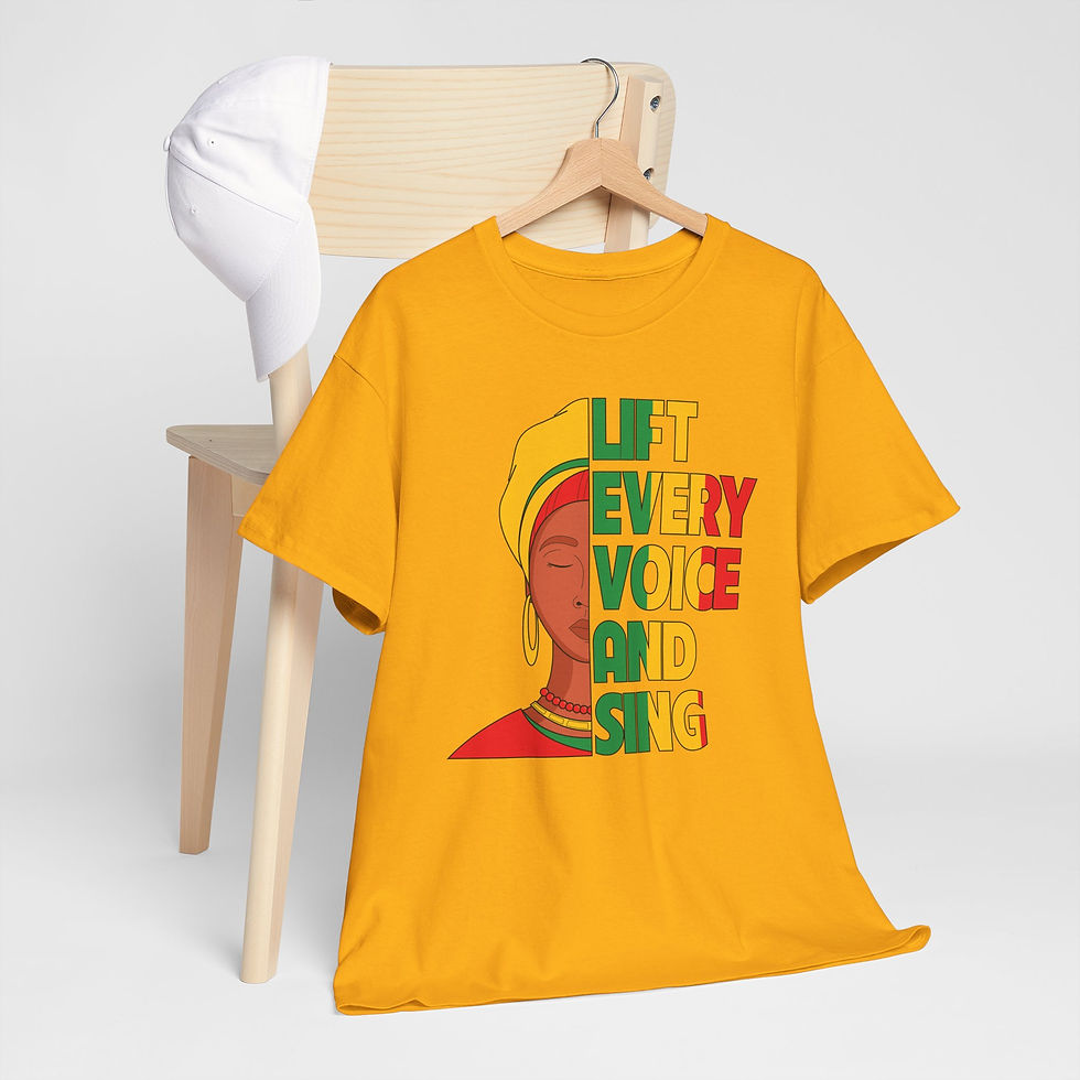 Thumbnail: Empowering Unisex Heavy Cotton Tee - "Lift Every Voice and Sing"