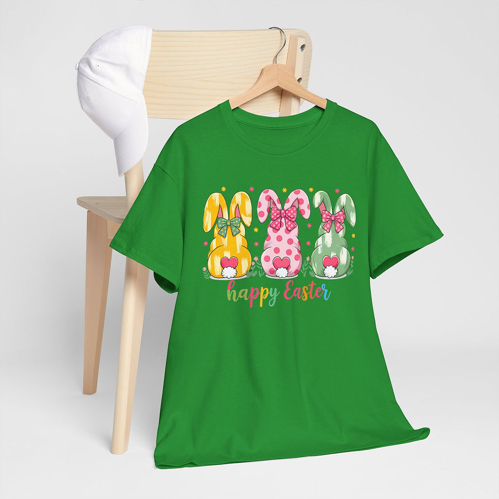 Thumbnail: Bunny Squad  Happy Easter Unisex Heavy Cotton Tee