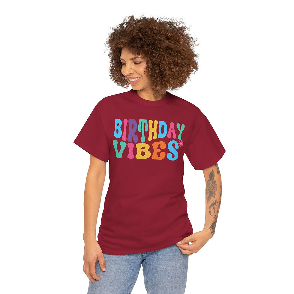 Thumbnail: Birthday Vibes Retro Tee – Groovy & Celebrated! Unisex Heavy Cotton Tee