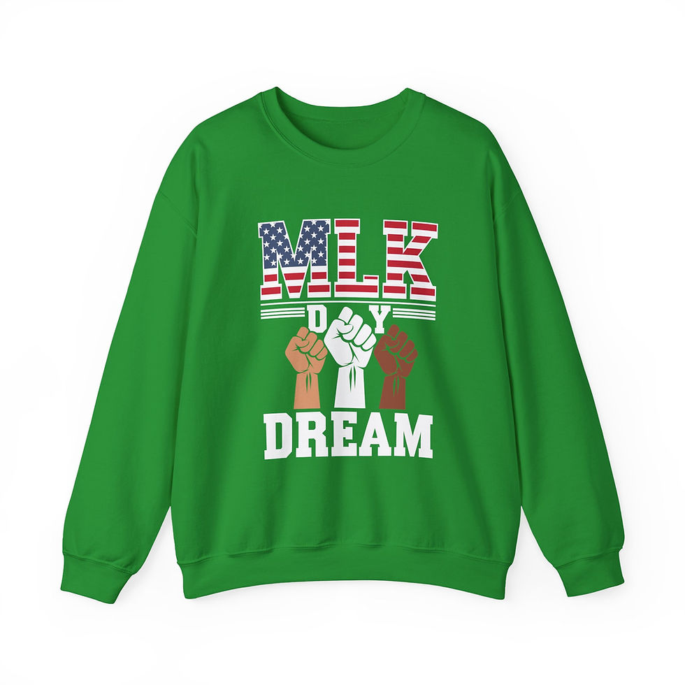 Thumbnail: MLK Dream Sweatshirt Unity Fist Crewneck (Patriotic Letters)