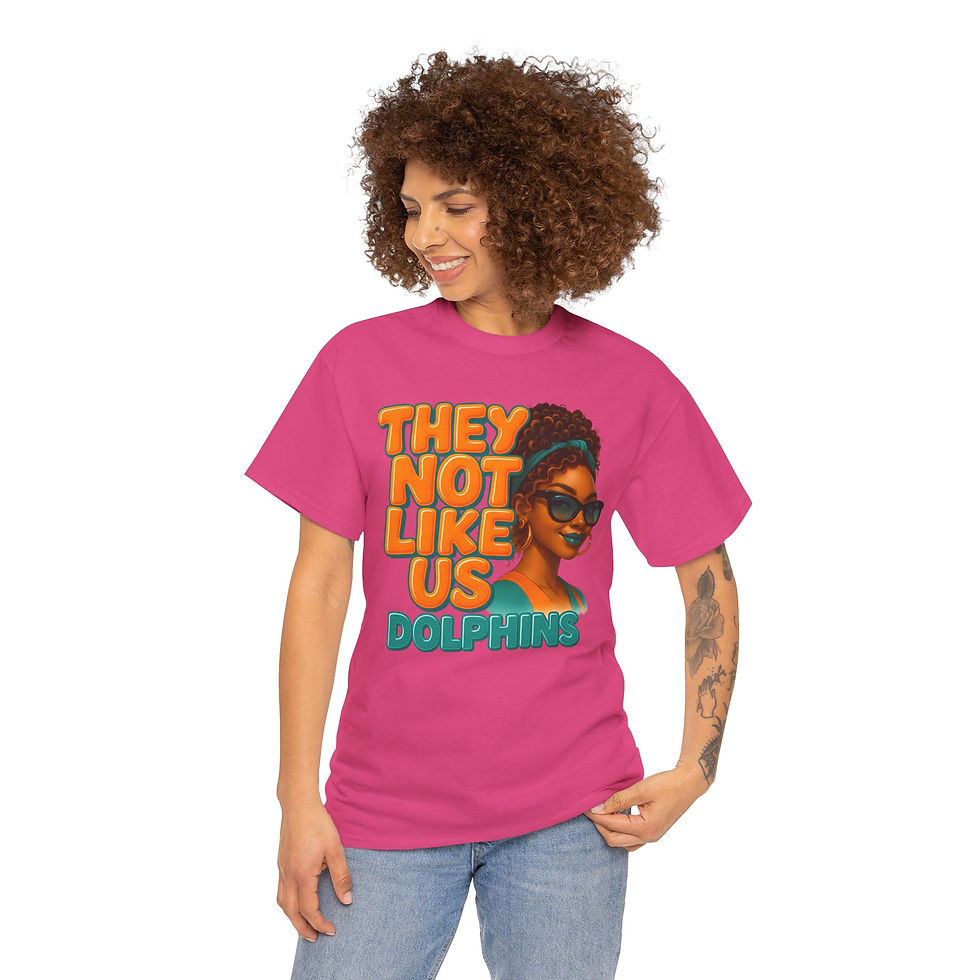 Thumbnail: They Not Like Us Dolphins  Unisex Heavy Cotton Tee