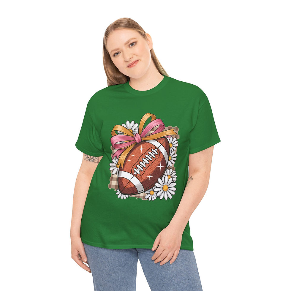 Thumbnail: Football Floral Tee, Unisex Heavy Cotton Shirt,