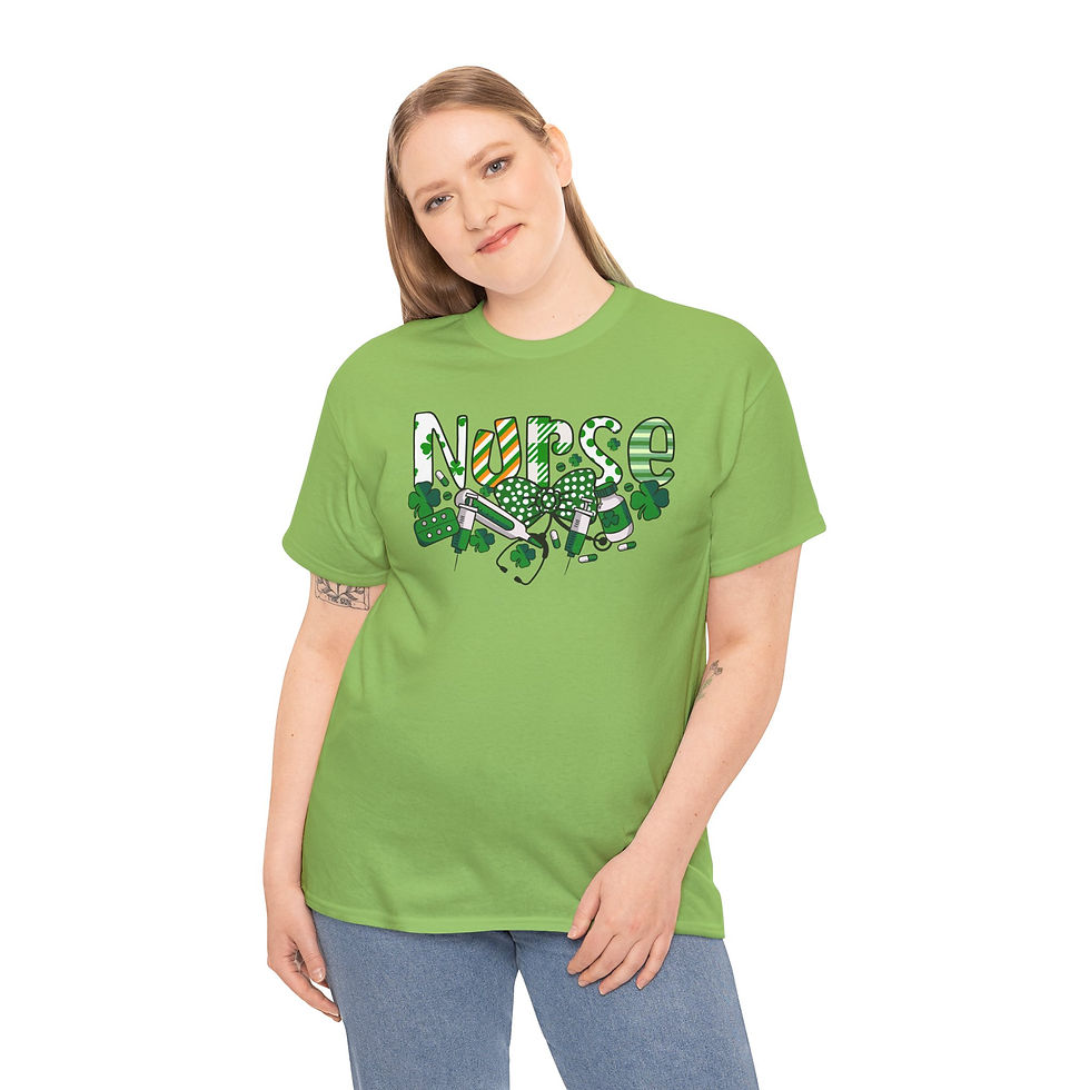 Thumbnail: Nurse St. Patrick's Day Unisex Heavy Cotton Shirt Tee