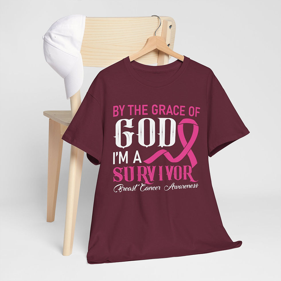 Thumbnail: Breast Cancer Awareness Survivor Tee - By the Grace of God