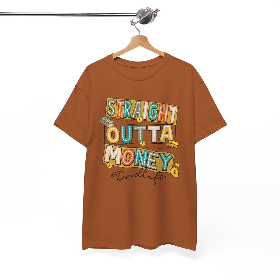 Thumbnail: Straight Outta Money Unisex Heavy Cotton Tee | Funny Dad Life T-Shirt
