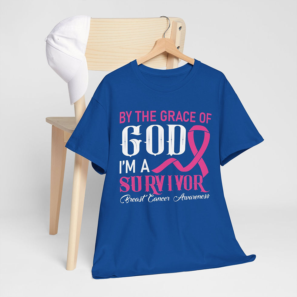 Thumbnail: Breast Cancer Awareness Survivor Tee - By the Grace of God