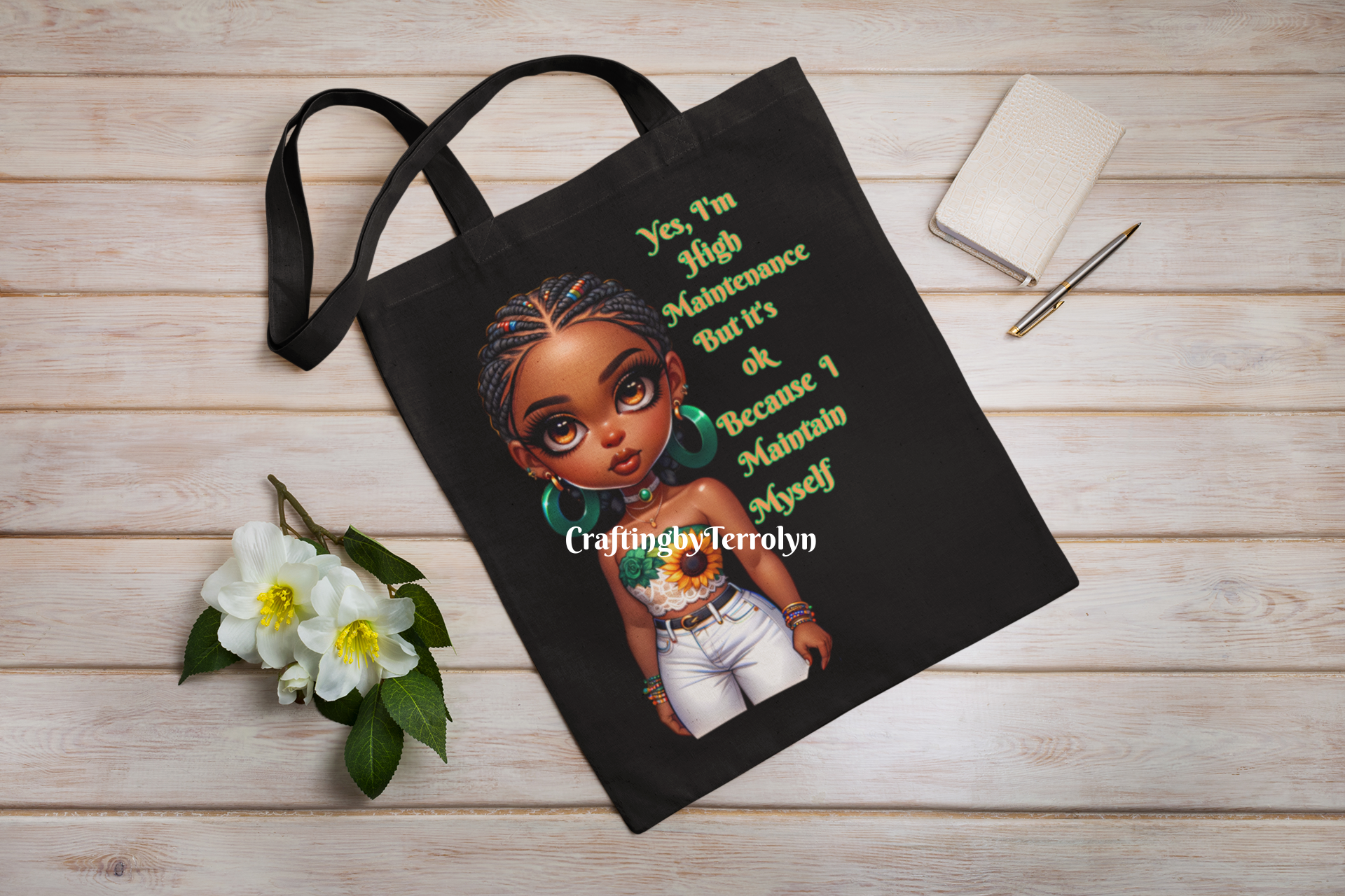 Black Girl Yes, I'm High Maintenance Cotton Canvas Tote Bag