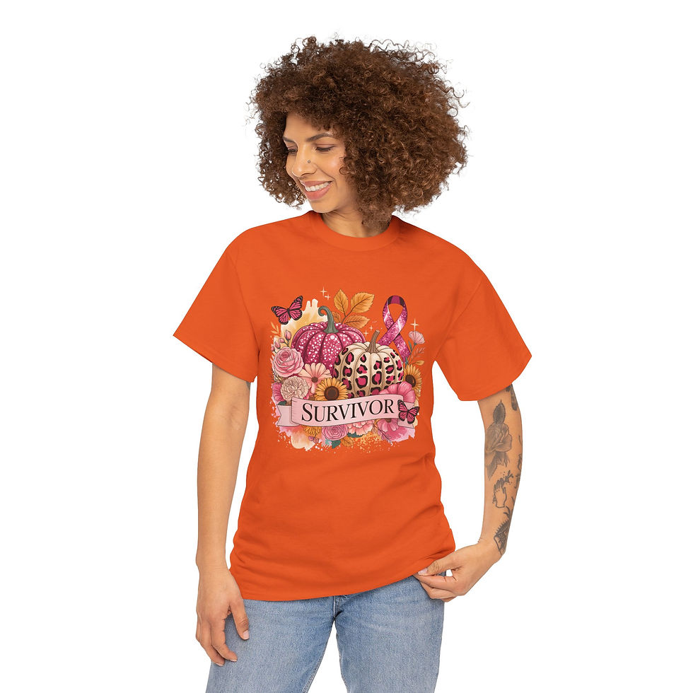 Thumbnail: Survivor” Pink Pumpkin Breast Cancer Awareness Tee