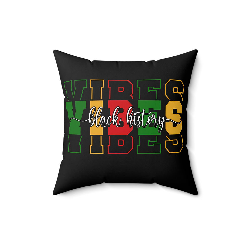 Thumbnail: Black History Vibes Polyester Square Pillow