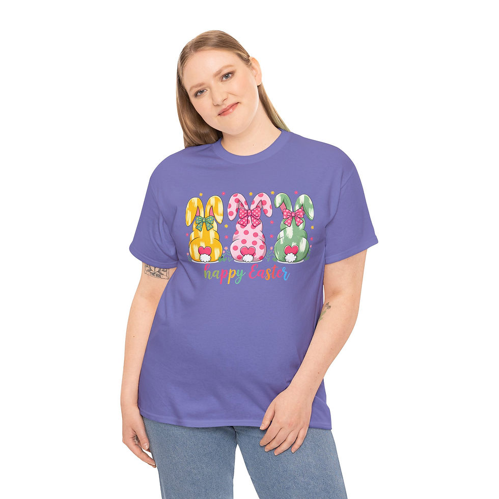 Thumbnail: Bunny Squad  Happy Easter Unisex Heavy Cotton Tee