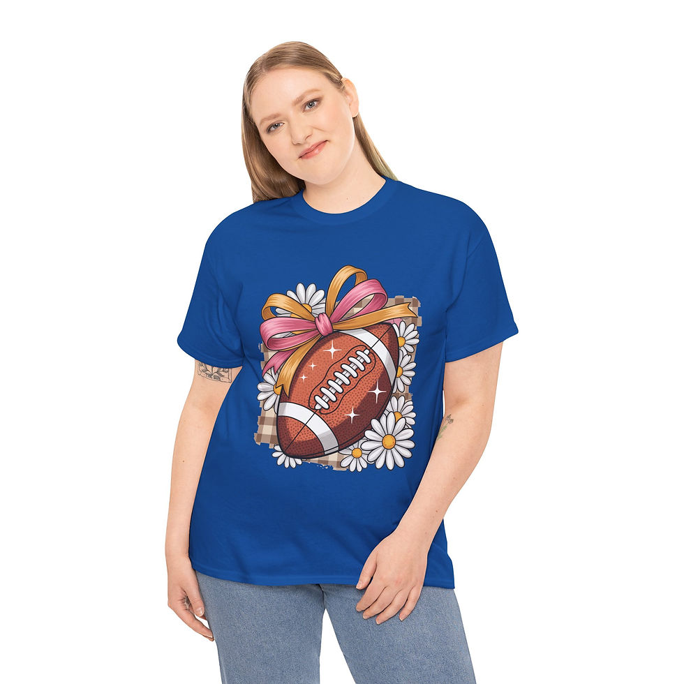 Thumbnail: Football Floral Tee, Unisex Heavy Cotton Shirt,