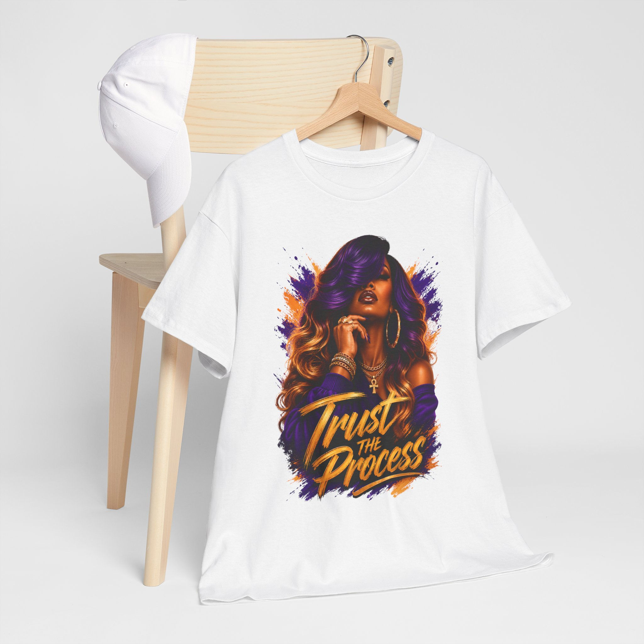 Trust the Process Graphic Tee — Empowering Woman Portrait Shirt