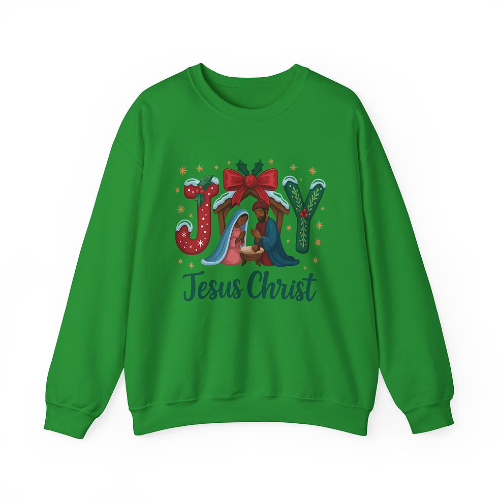 Thumbnail: Joy Jesus Christ Sweatshirt — Christmas Nativity Holiday Crewneck