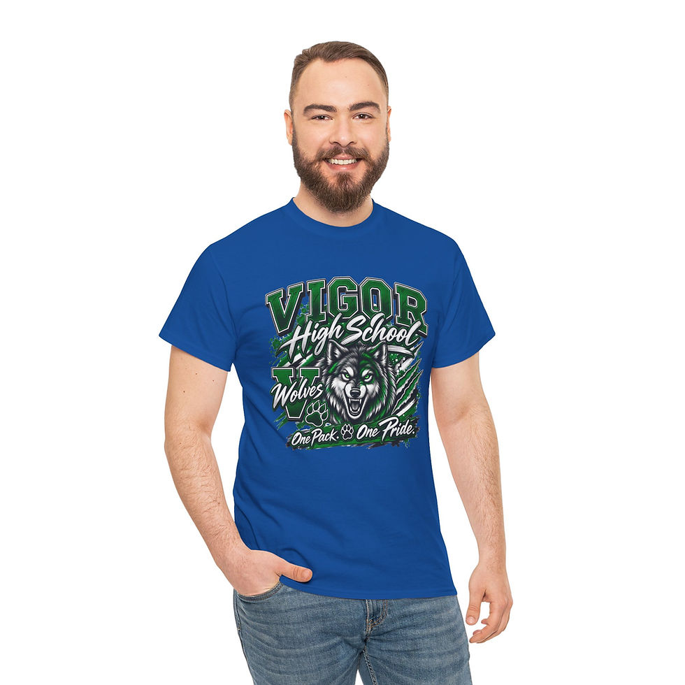 Thumbnail: Vigor High School Wolves T-Shirt — 'One Pack, One Pride' School Spirit Tee