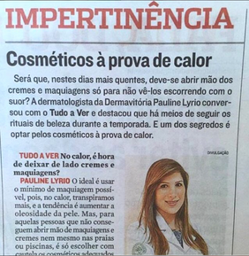 Matéria no jornal A Tribuna sobre dicas de cosméticos à prova de calor