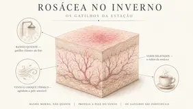Rosácea no inverno: banho quente, vento e os gatilhos da estação