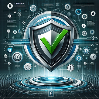 DALL·E 2023-12-07 09.07.26 - An infographic featuring a sleek metallic shield emblazoned w