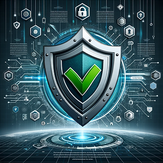 DALL·E 2023-12-07 09.07.34 - An infographic featuring a sleek metallic shield emblazoned w