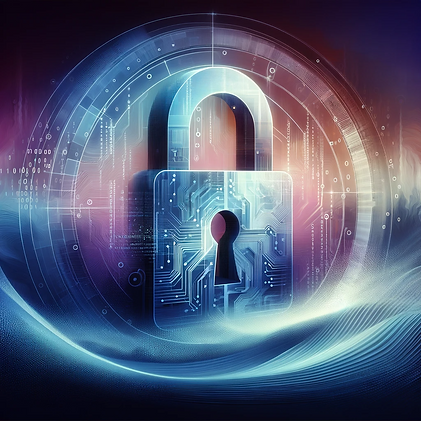 An artistic and professional graphic representing a 'Privacy Policy' theme for a website.