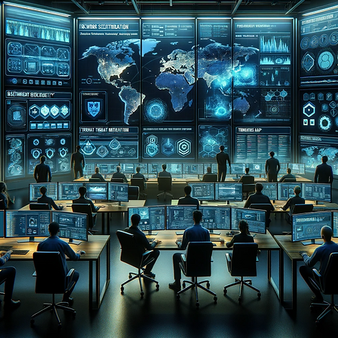DALL·E 2023-12-05 14.51.00 - A realistic image illustrating proactive threat mitigation st