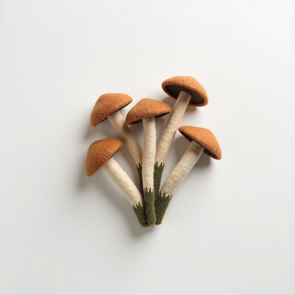 Felted Mushroom Cluster