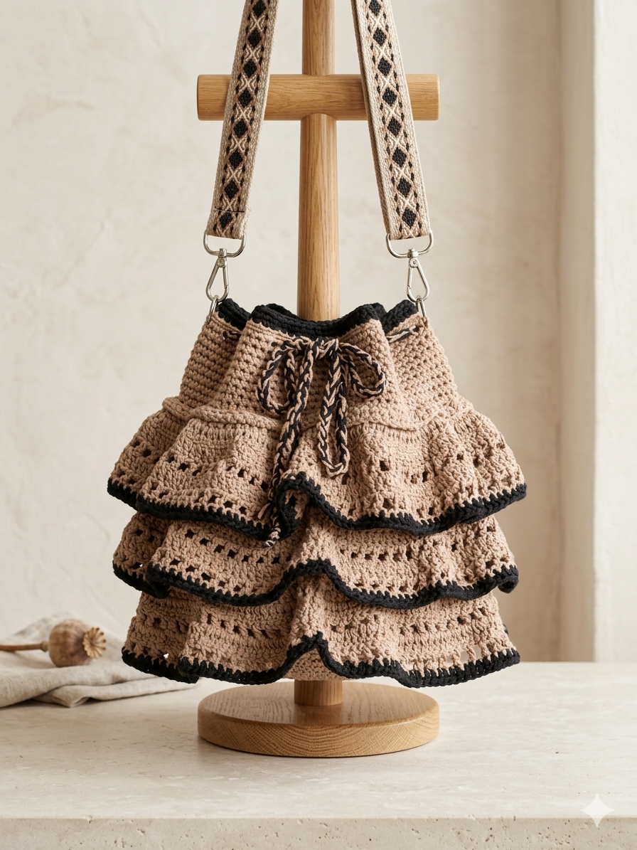 Sac à main à volants