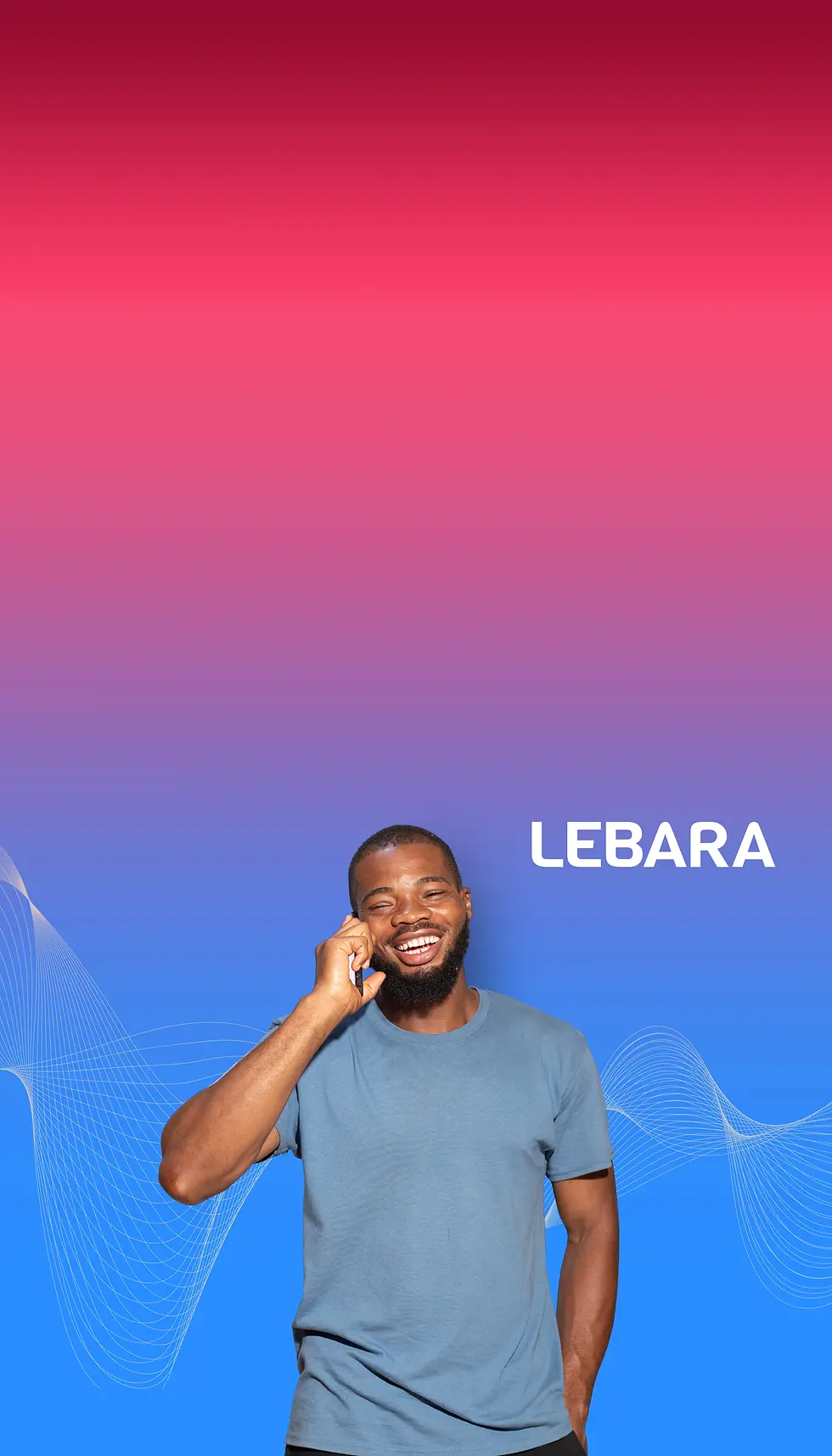Smiling man talking on his mobile with Lebara branding — exploring UK Gold Mobile Numbers at Number HQ