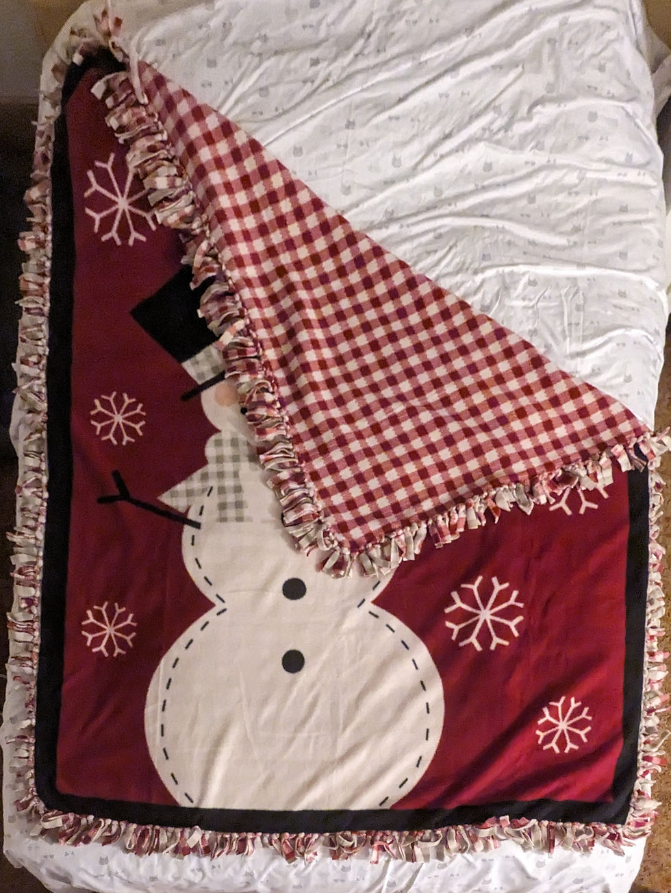 Thumbnail: Snowman Fleece Blanket