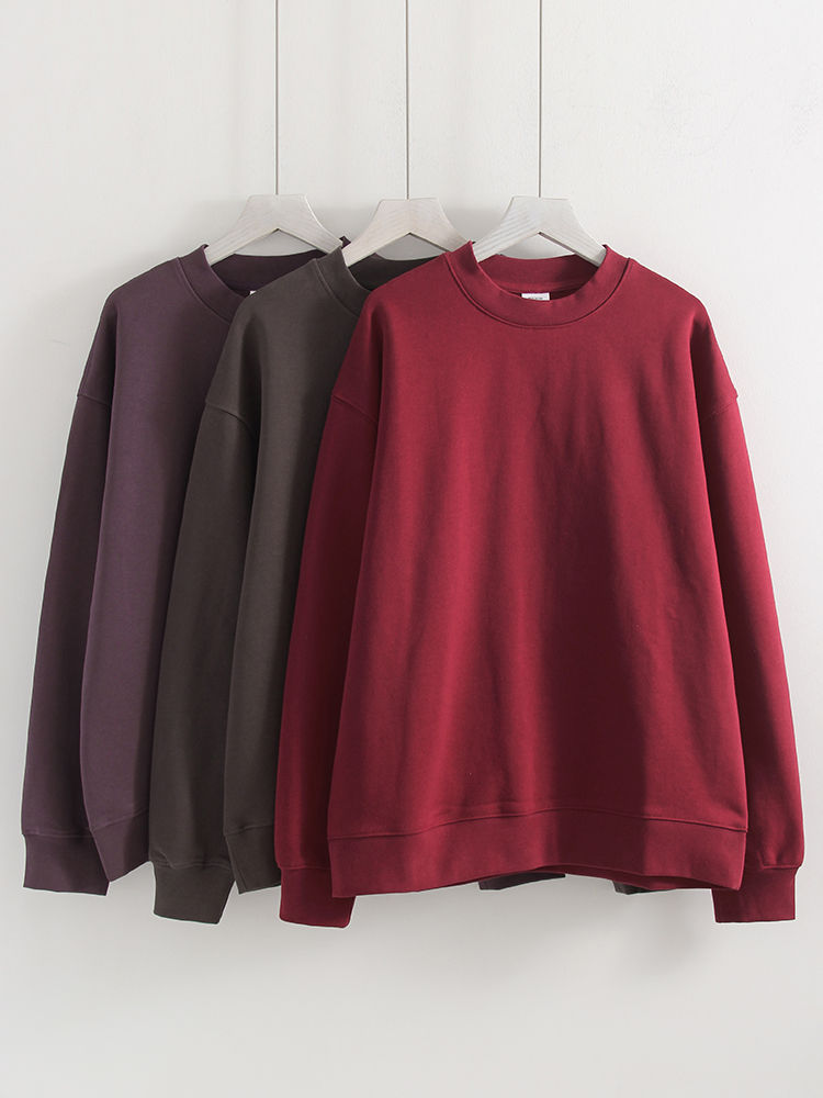 Thumbnail: Streamgirl Purple Sweatshirts Women Oversize Cotton Outerwear Couple Tops Loose 