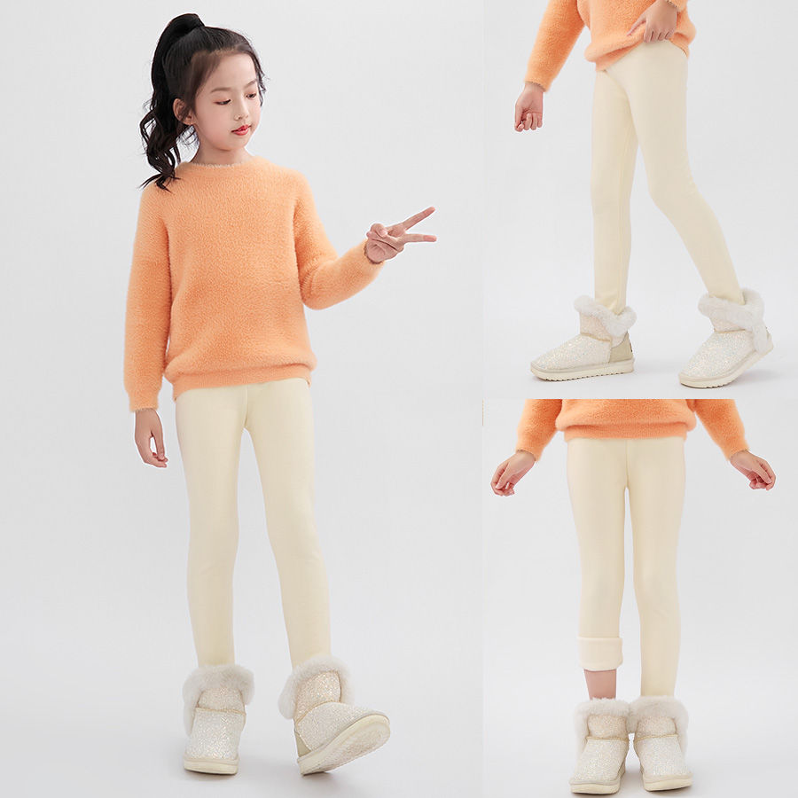 Thumbnail: SheeCute Girls Winter Warm Pants Kids Fleece Lined Leggings for 3-11 Years SCW71