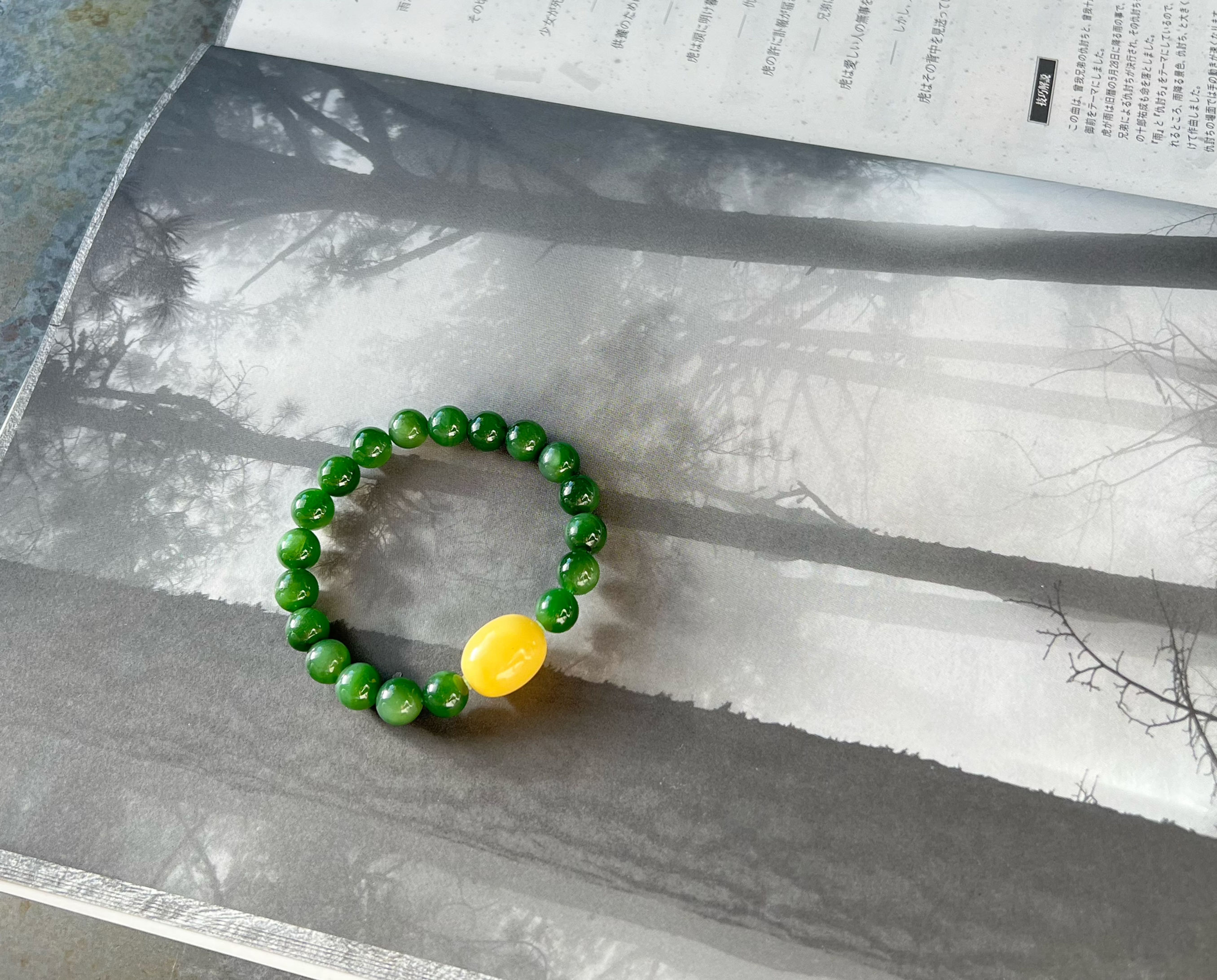 Flawless Vivid Spinach Green Jade Bracelet 2A