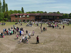 Families at a Cheam Cricket Club open day at Peaches Close