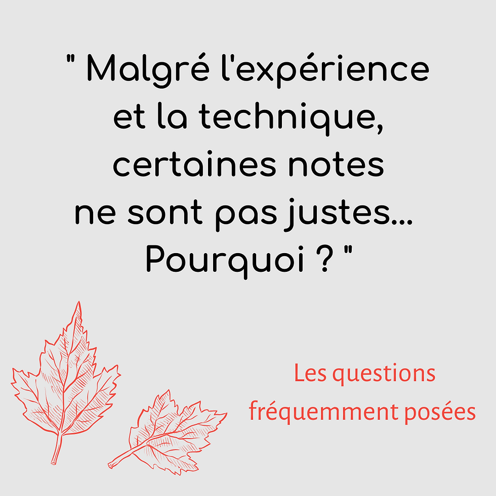 ❓Malgré l'expérience et la technique acquises, certaines notes ne sont pas toujours justes... Pourquoi ?