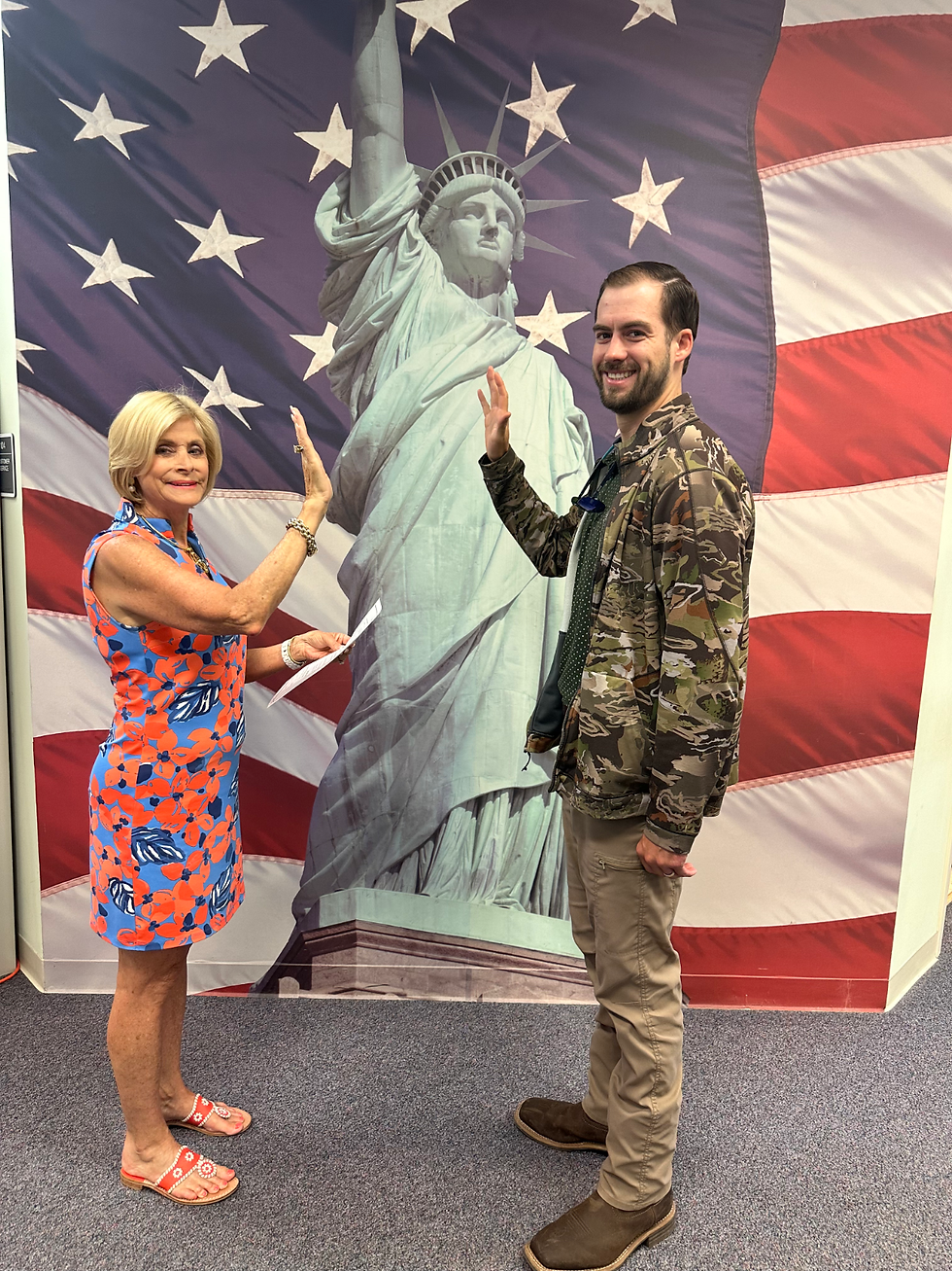 Adam Honour, CWC Board Member, takes the oath of office as he is sworn in as a new board member of the Indian River County Soil and Water Conservation District. Honour joins the locally elected, non-salaried board that governs the district's mission to provide resources, planning, and assessment services while assisting citizens in applying conservation and preservation technology for the county's soil, water, and related natural resources.