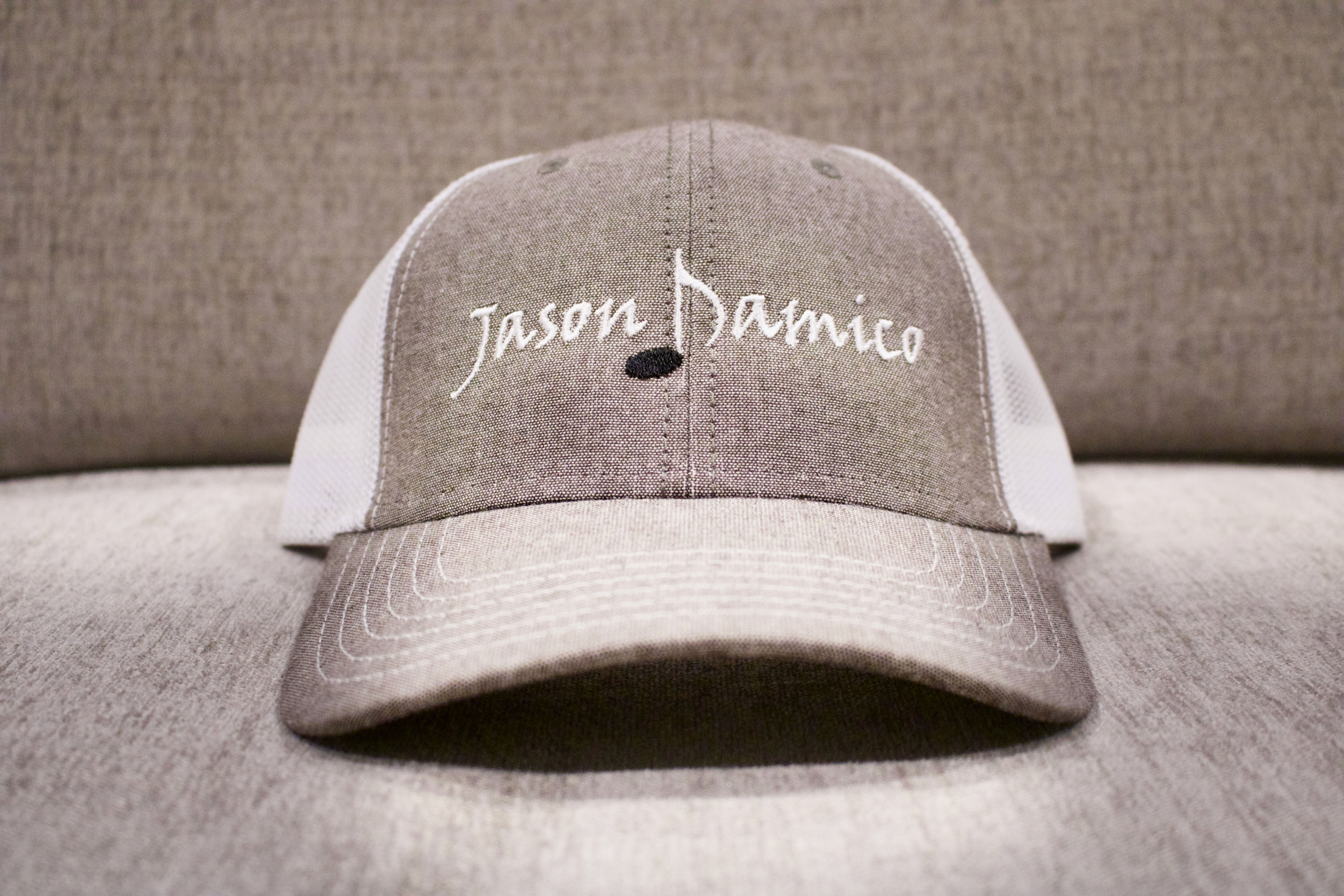 Jason Damico Hat - Light Gray & White